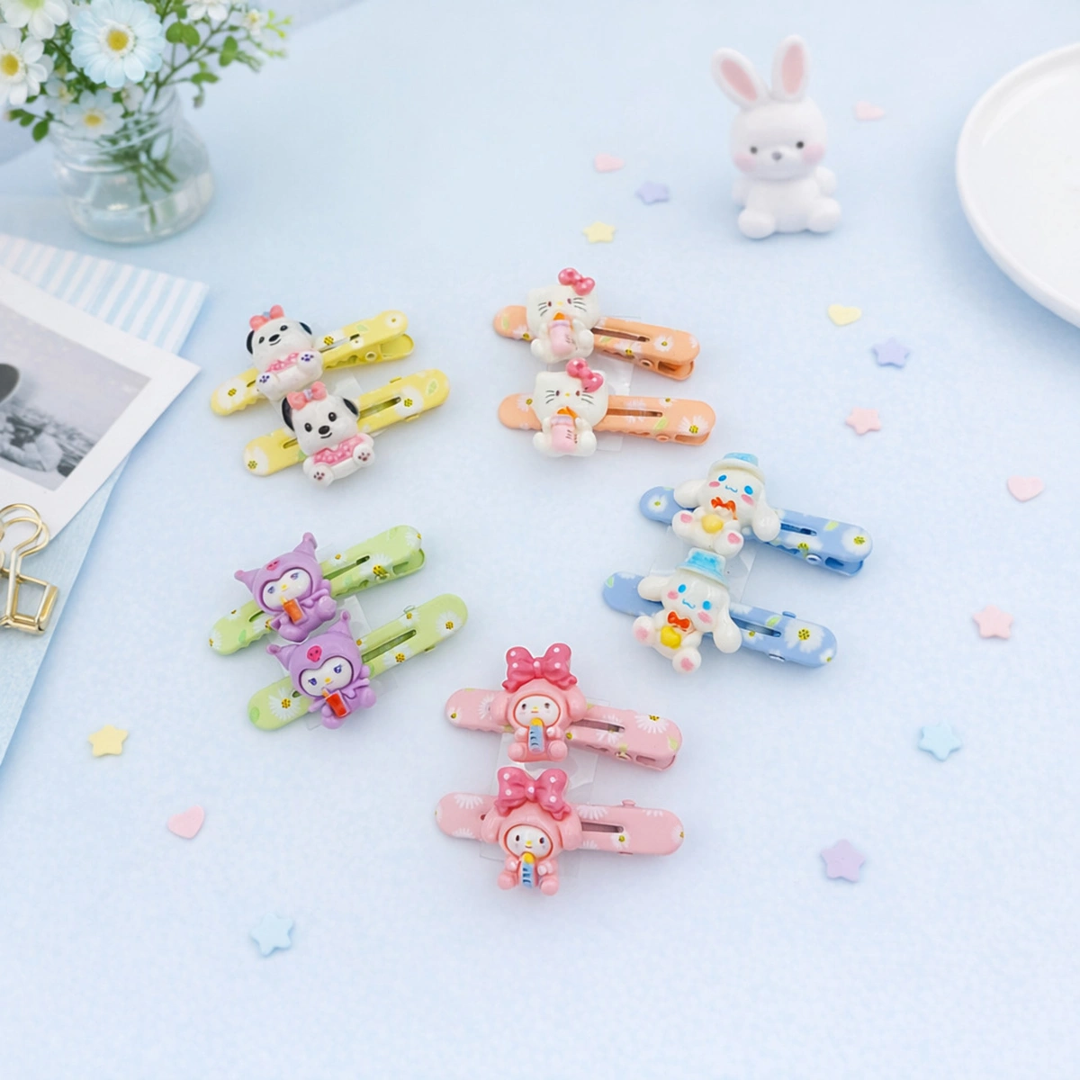 گیره انبری مو بچگانه فانتزی عروسکی جفتی